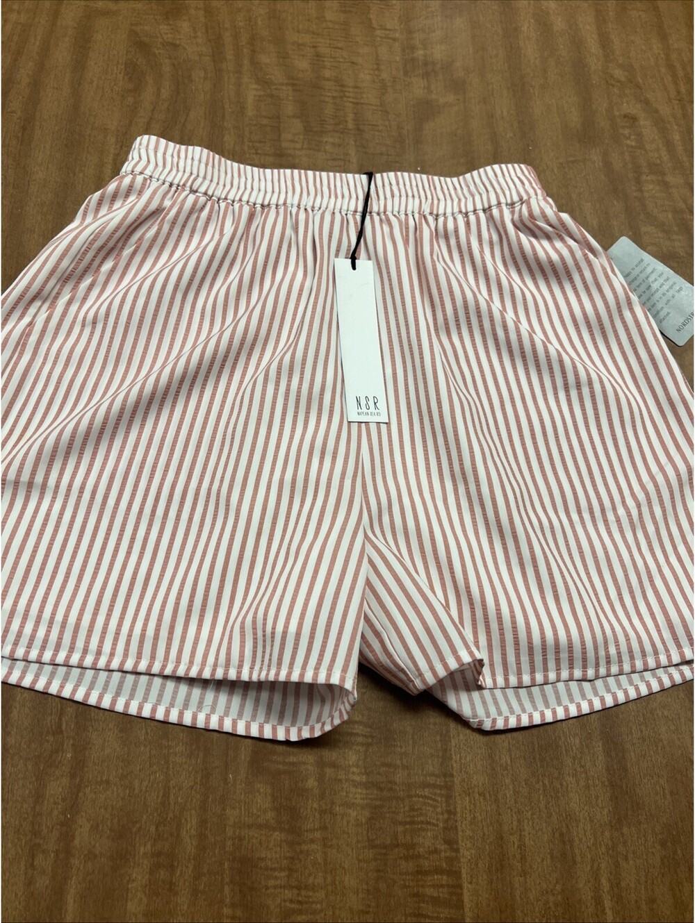 NSR Napean Sea Rd Woven Elastic Shorts Pink Ivory XS Women